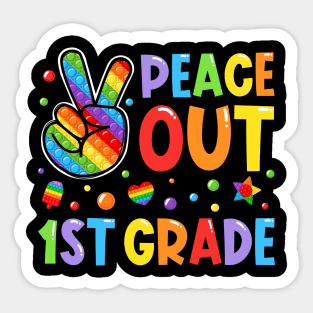 Peace Out 1st Grade Pop It Last Day Of School Fidget Toy Kid Sticker